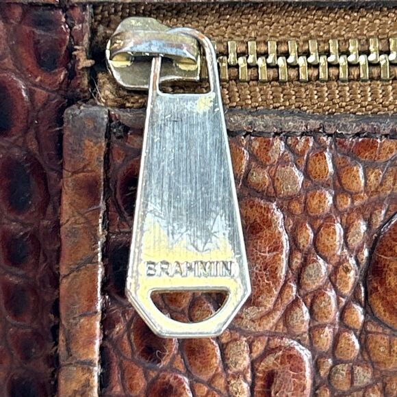 Brahmin Melbourne Wallet Embossed Brown Leather - Picture 5 of 16